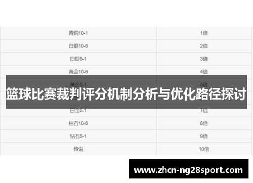 篮球比赛裁判评分机制分析与优化路径探讨