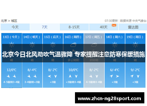 北京今日北风劲吹气温骤降 专家提醒注意防寒保暖措施